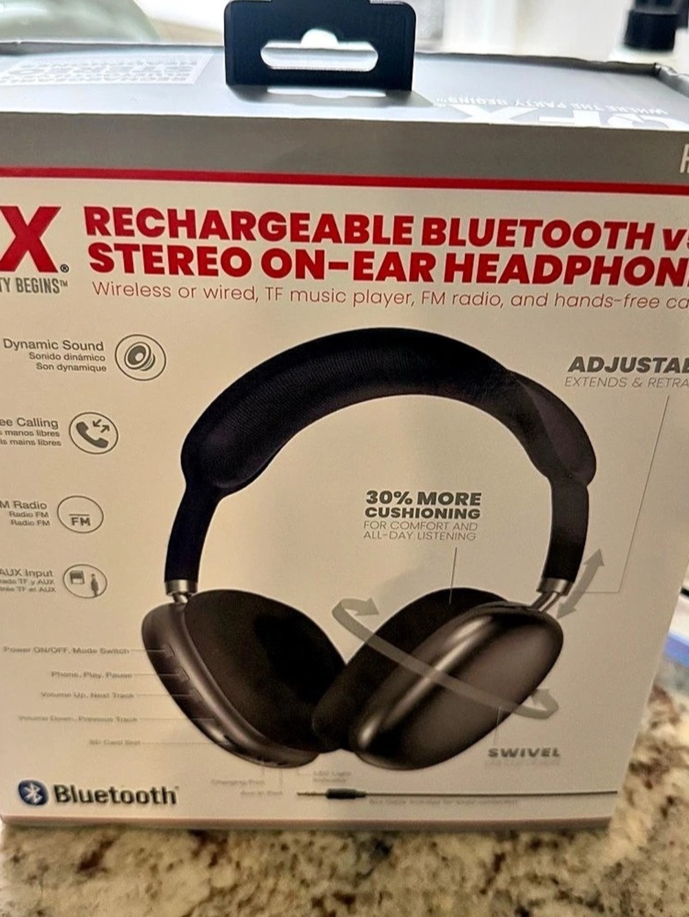 QFX HP-E160 Rechargeable Bluetooth Over-Ear Headphones NWT